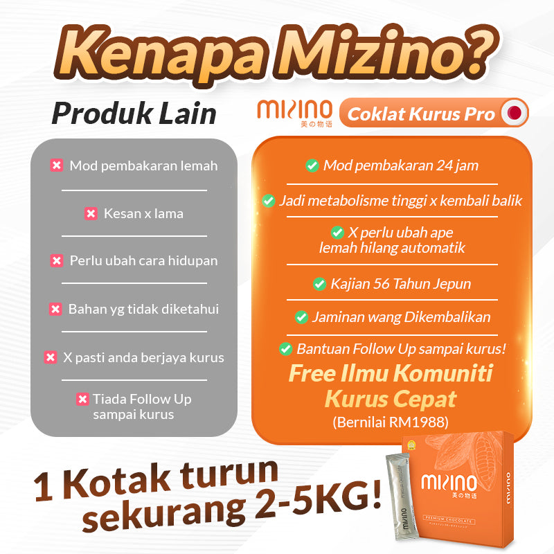 Mizino No.1 Coklat Kurus Jepun 🏆
